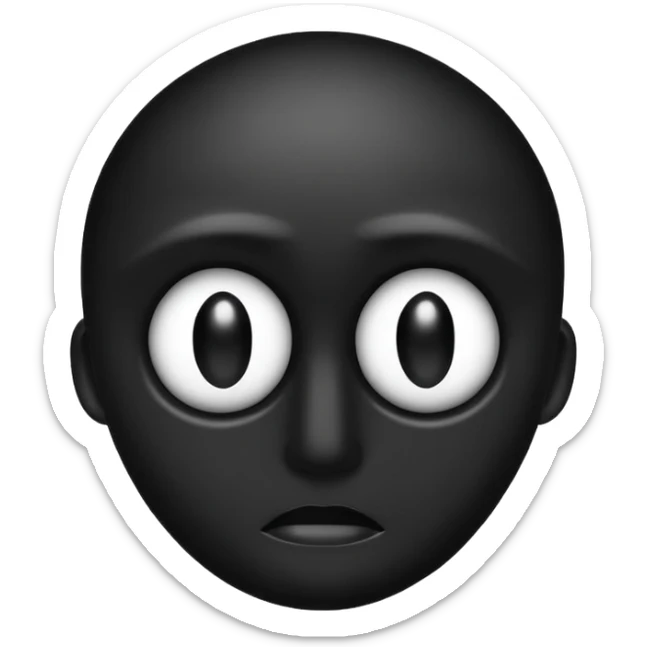 Minimal emoji, single eye made of black metal, pupil replaced by a solid metal number 8, restrained gothic symbolism, avant-garde minimalism, no glow, no neon, flat emoji style, centered, transparent background sticker