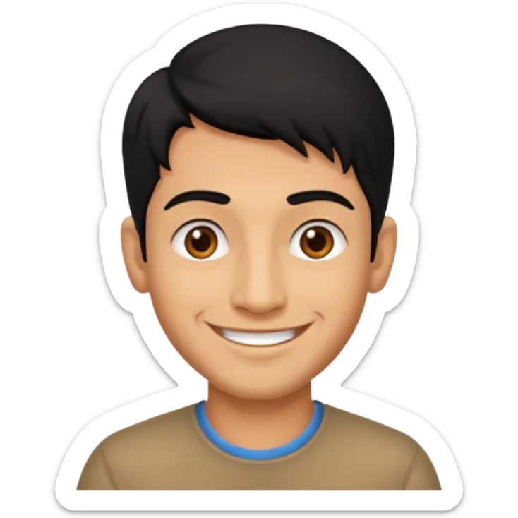 Indian fat guy south Indian black hair ,tan darker skin sticker