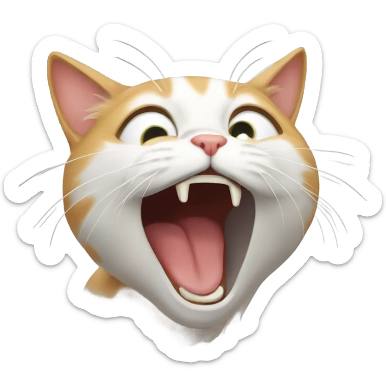 Cat yawn sticker