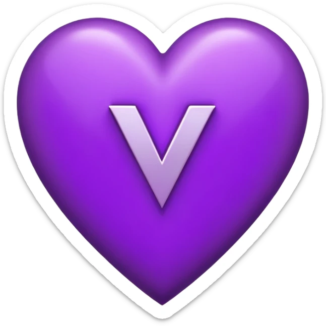 The Letter “y” inside a Purple Heart sticker