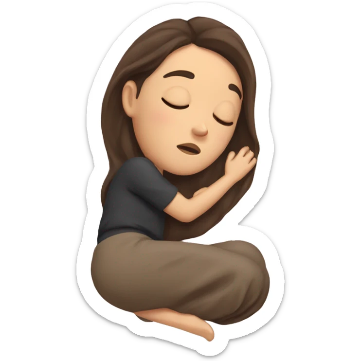 Brunette girl sleeping sticker
