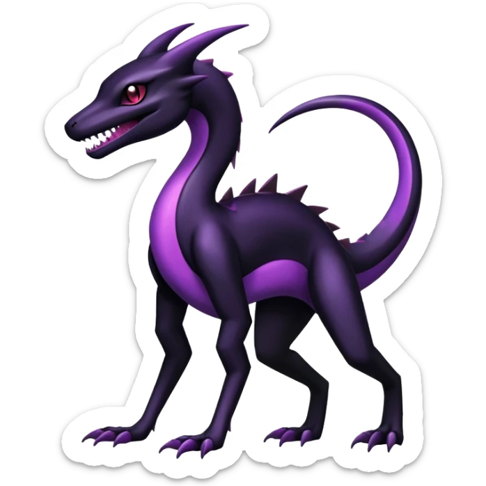 Shiny gothic Salazzle-Salandit-Umbreon-Fakémon-hybrid-creature (full body) 4 legs sticker