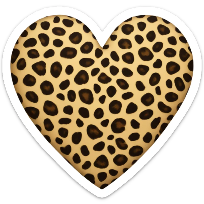 Leopard print heart sticker