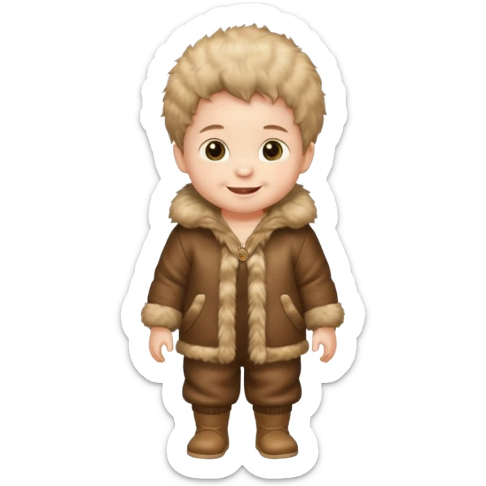 a full body of baby boy wearing fur clothing



















 sticker