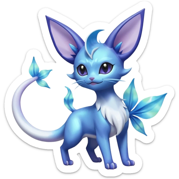 Espeon-Vaporeon-Meowstic-Fakémon-hybrid-creature (full body)  sticker