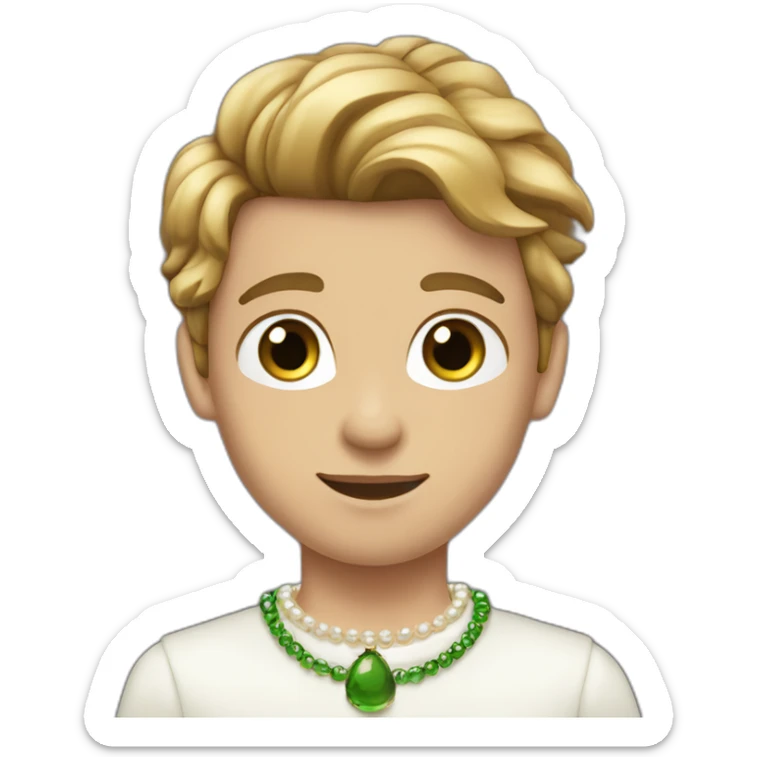 Posh-boy-with-pearl-necklace-and-green-eyes-and-brown-hair sticker