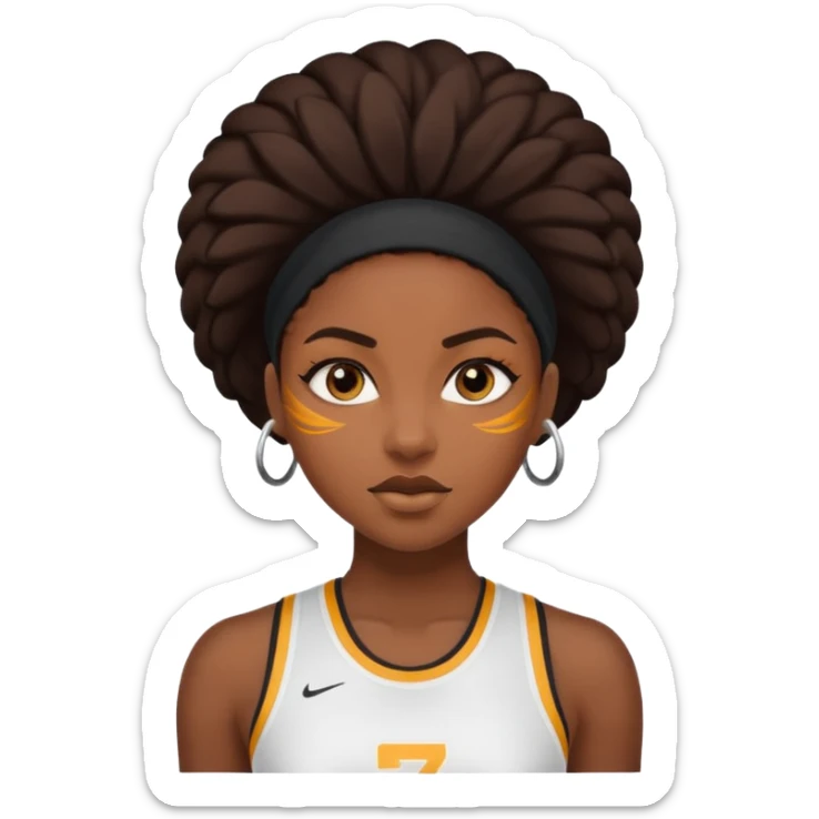 black girl Bold, edgy, confident, sporty, fearless, striking, urban, statement-making sticker