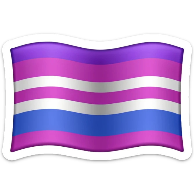The bisexual flag (solo lleva 3 colores, magenta en la franja superior, morado en la franja central, azul en la franja inferior, 3 franjas lleva únicamente de manera horizontal) sticker