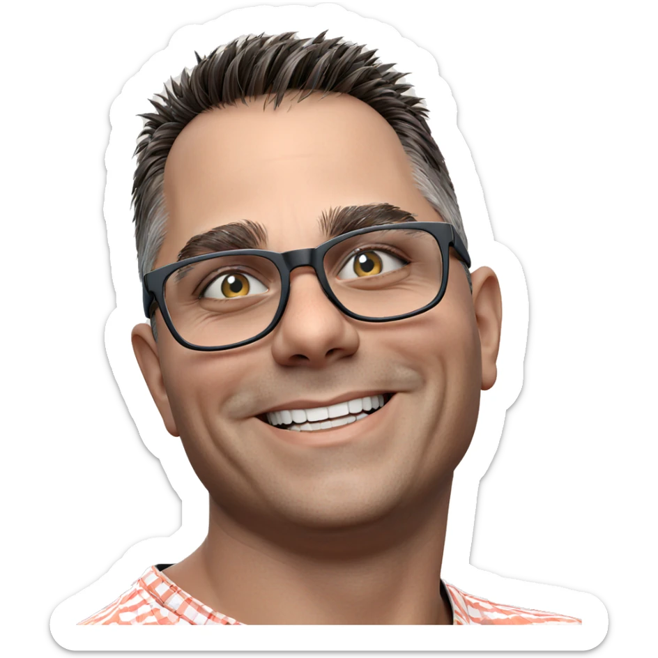 smiling boy in glasses portrait sticker