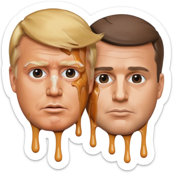 Trump est Macron qui fond le signe absolu cinéma de TikTok stp sticker