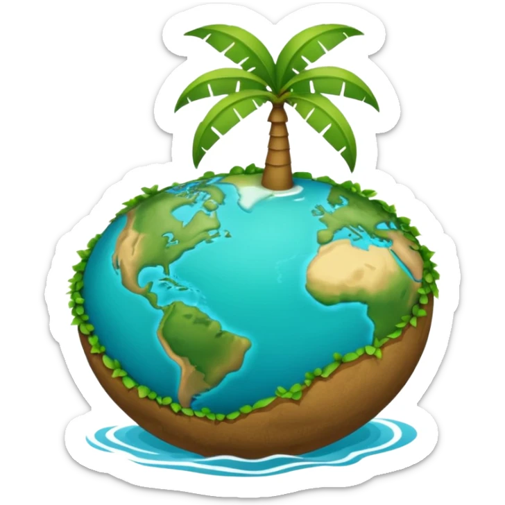 Créer un emoji représentant la Guadeloupe dans sa forme géographique réelle, vue du dessus, avec les deux îles Basse-Terre et Grande-Terre sticker