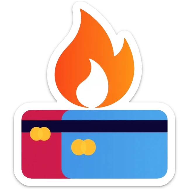 Gazprom Pay logo with credit card and gas flame symbol, payment app icon sticker
