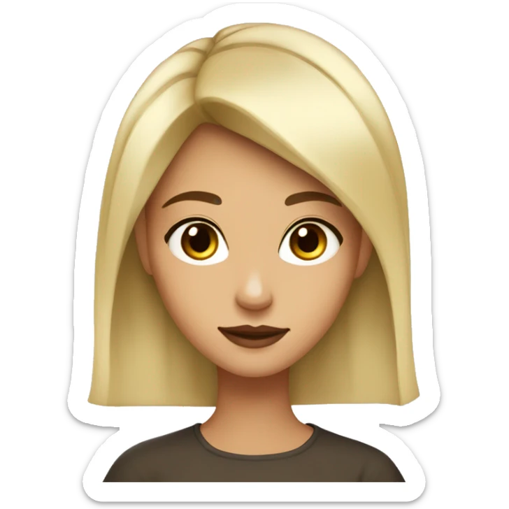 Girl wearing gold earrings with dark brown hair almost black hair, slightly swarthy . Very beautiful appearance with foxy eyes.  sticker