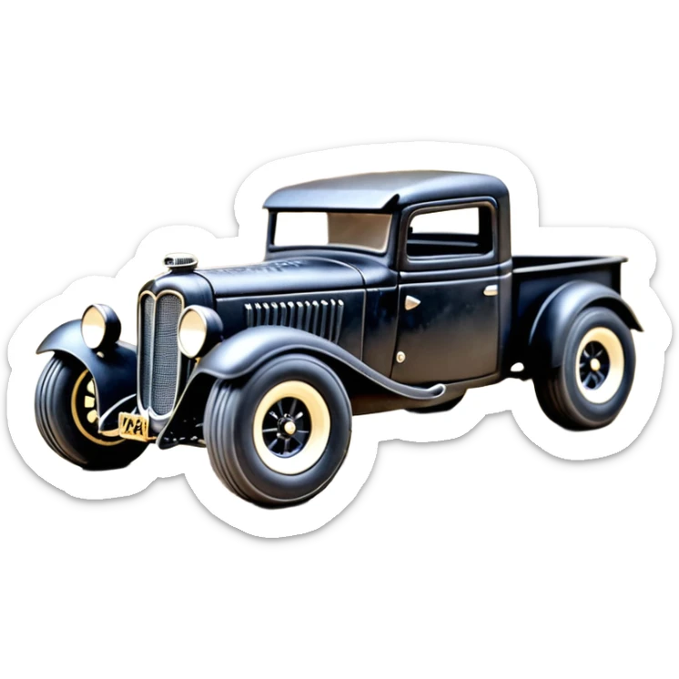 1:10 off-road lcg short wheelbase Basher CatWoman’s 1934 blackened tarnished Darth Vader hotrod ford jaguar rc pickup (extra wide low profile rock climbing tires without fenders) sticker