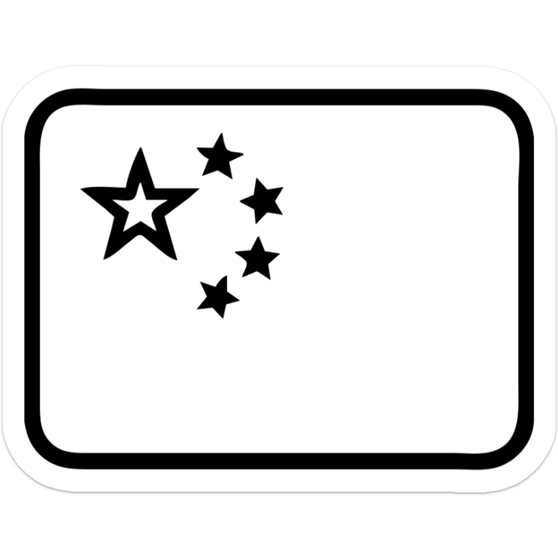 Chinese flag, simple, accurate colors, no text, icon style sticker