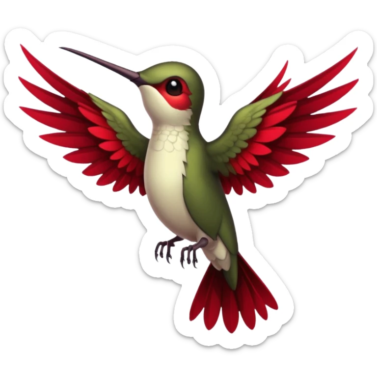 creppy demon like hummingbird with  creppy and very long wings   staring in your soul  sticker