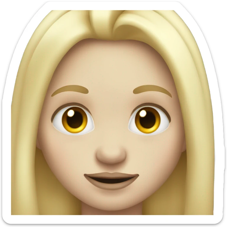 oger emoji with pale skin and blonde hair and big eyelashes sticker