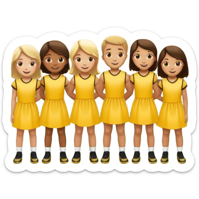 football team kids in yellow dress sticker
