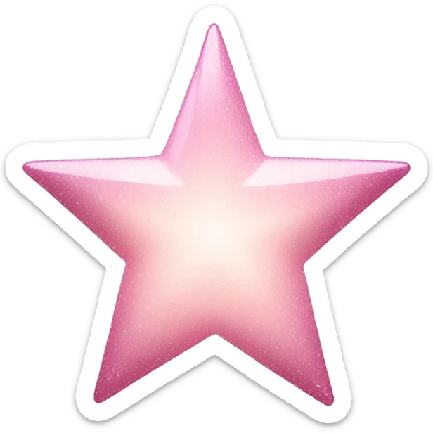pale pink star sparkle sticker