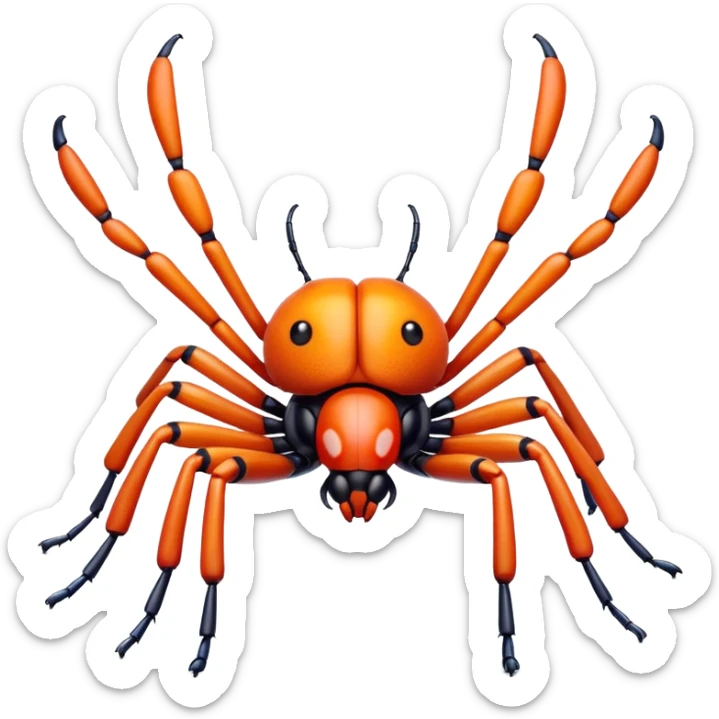 3D iPhone style emoji of a cute bug, colorful and detailed, six legs, shiny exoskeleton, isolated on white background, soft shadows, high detail, playful and cute. sticker