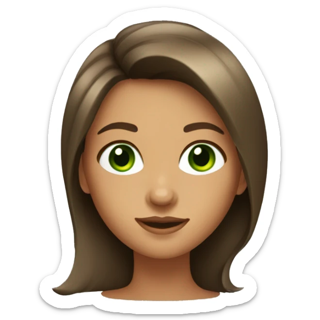 Tanned brown haired girl with blowout hair and green eyes sticker