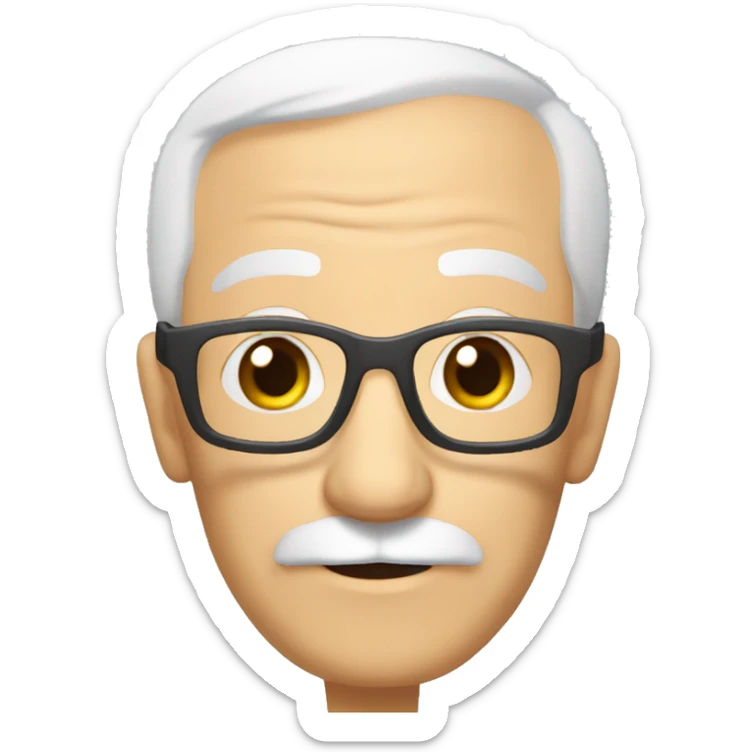 bagpipes moustache glasses short hair elderly male with short hair partly bald sticker