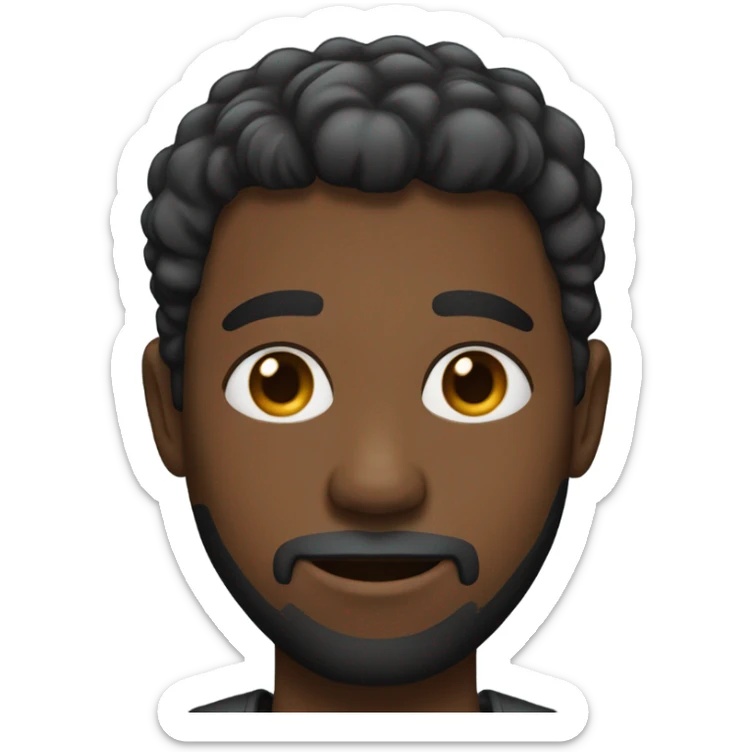 black man with short hair and a small beard sticker