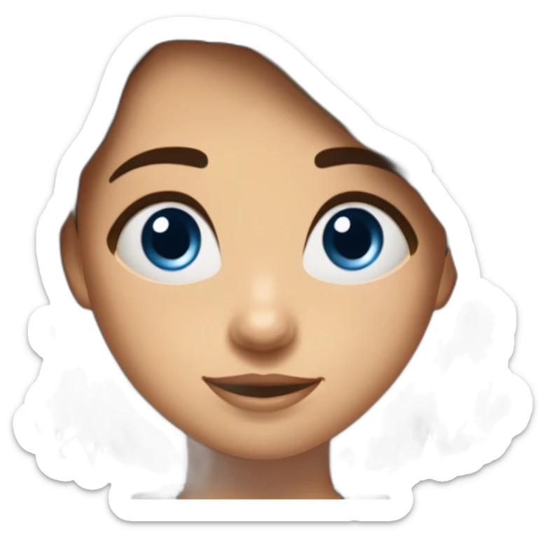 fIlle brune avec les yeux bleus et des tâches de rousseur  garçon brun avec des cheveux mi long et les yeux marron  sticker