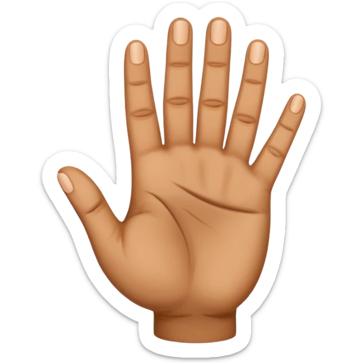 Really can't you follow instructions, I said Hand with 3 straight fingers and one bent towards the palm (the 3rd finger) should be 4 fingers and a thumb with the 3rd finger obviously cured intowards the palm sticker