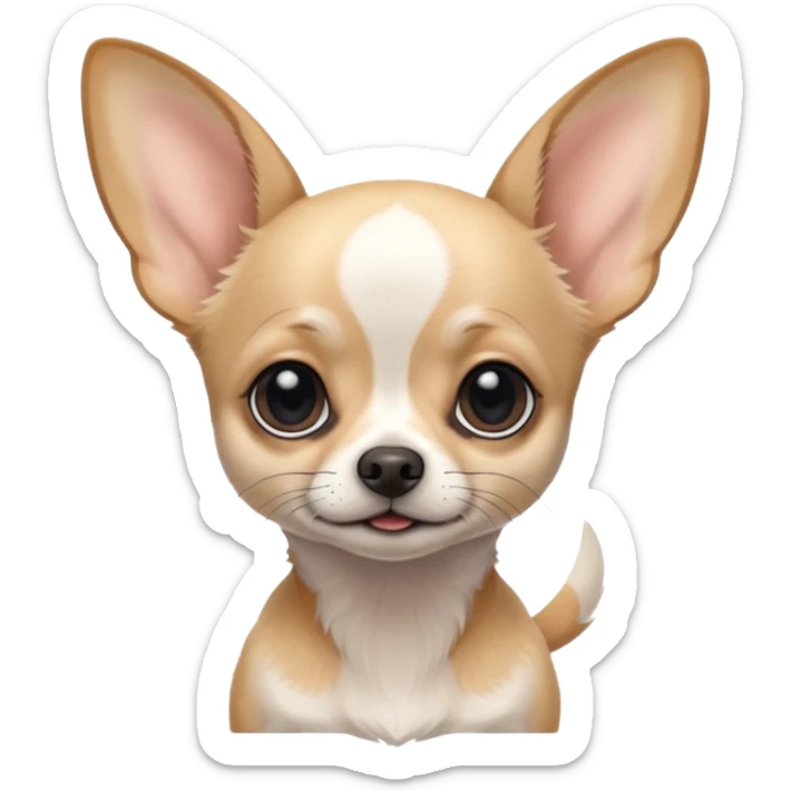 Chihuahua blanco con negro. Grandes orejas super delgado sticker