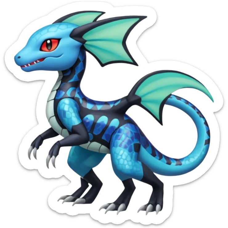 Meloetta-Dewott-Salandit-Nargacuga-Pokémon-Fakémon-fusion-hybrid-creature sticker