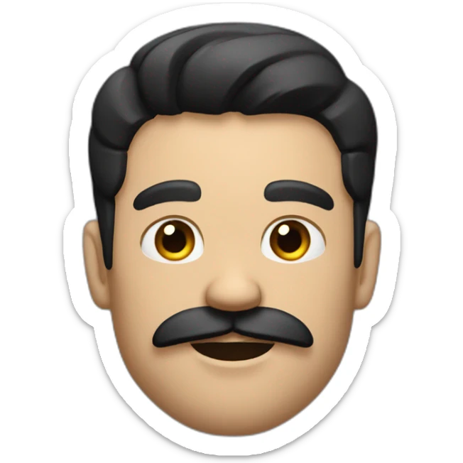 man with mustache, beard, with black hair and black eyes and a lot of muscles sticker