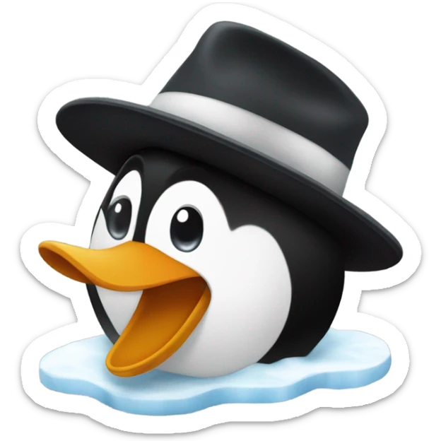 Pinguino con un cappello sticker
