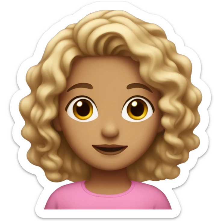 Girl with wavy hair and light tan skin sticker
