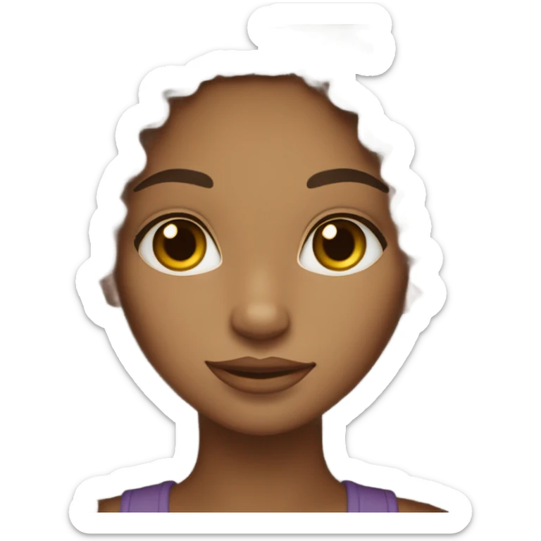 Pretty afro latina girl with long curly dark brown hair and light brown skin sticker