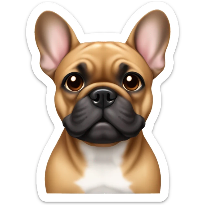 French bulldog honey brown with black mouth, brown eyes  sticker