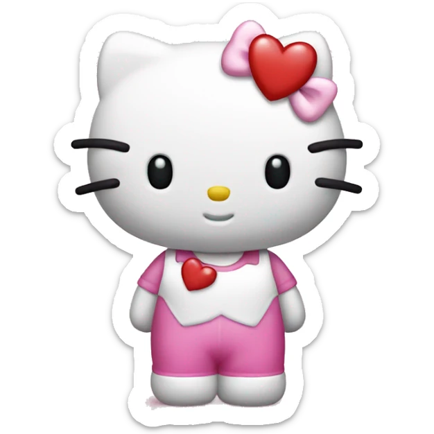 Hello kitty with heart sticker