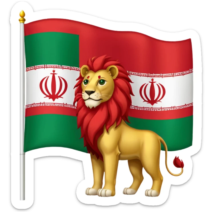 flag of Iran in period of pahlavi sticker