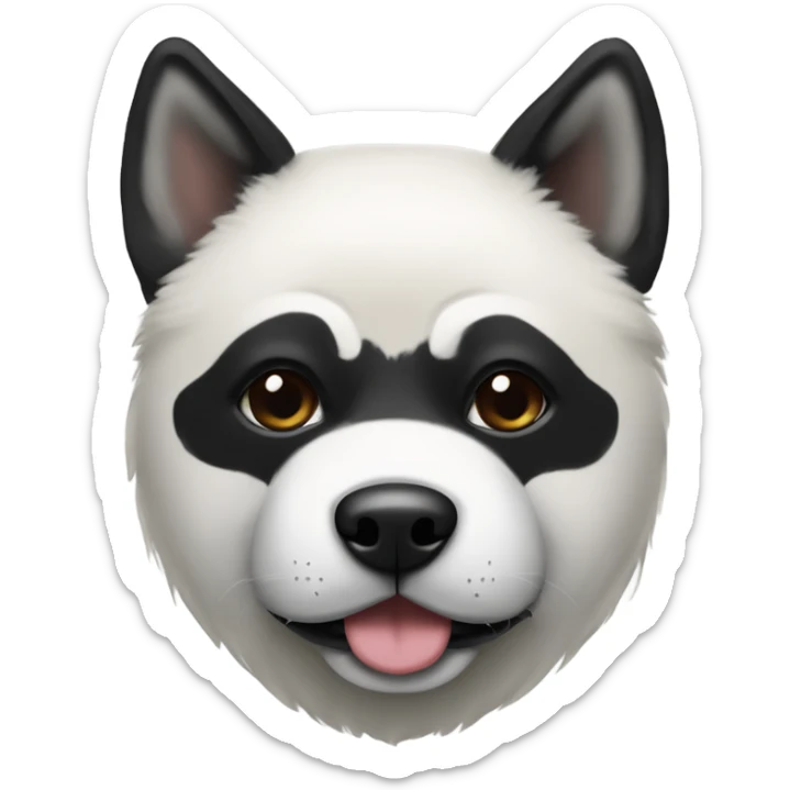 “Black and white American Akita with a black fur mask around the eyes.” sticker