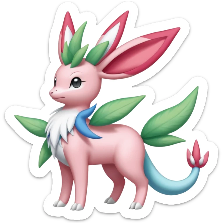 Shaymin-Sylveon-Cresselia-Milotic-Amaura-Pokémon-Fakémon-fusion, full body sticker