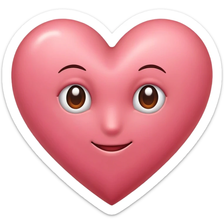 Rosy brown color heart sticker