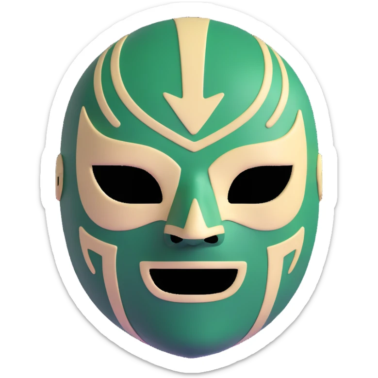 luchador mask in Milwaukee Bucks team colors forest green and cream sticker
