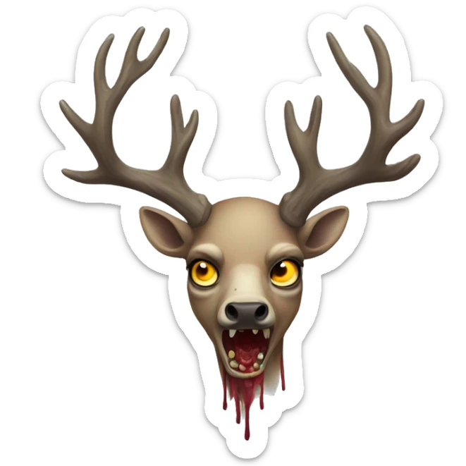 Zombie deer sticker