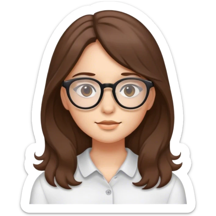 indoor portrait of girl with glasses sticker