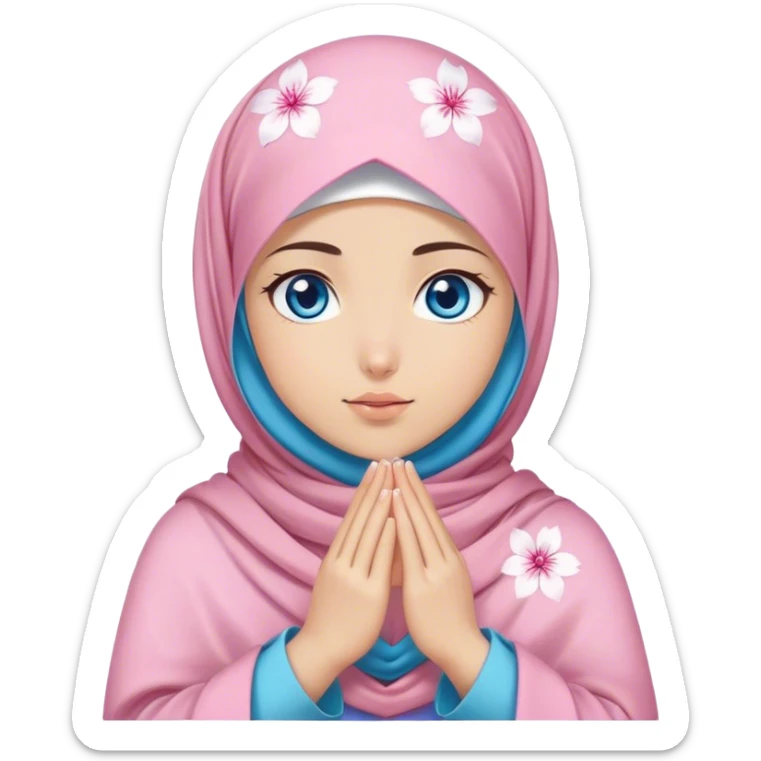 Turkish beautiful finish Konya girl blue eyes with sakura hijab and dua  sticker