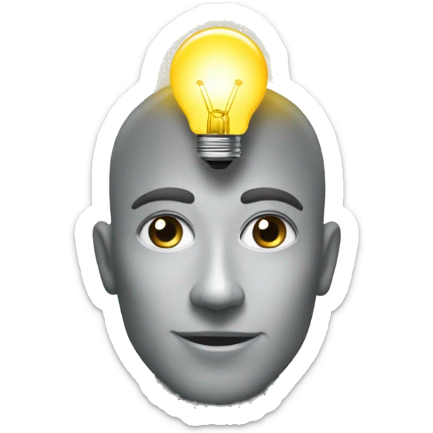 An emoji of a bright lightbulb over a person’s head, representing the perfect pitch idea. sticker