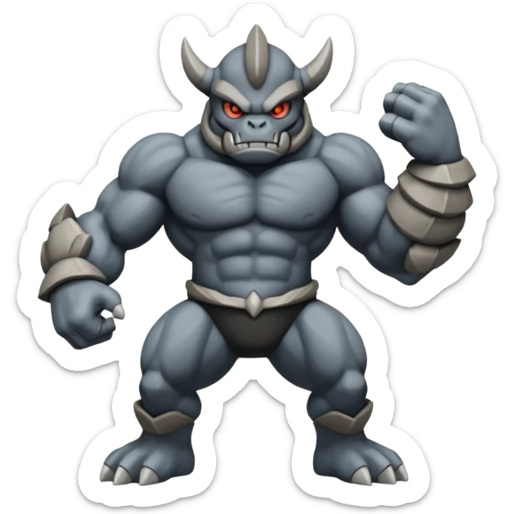Coalossal-Machamp-Rhypherior-Onix-Pokémon-fusion, full body sticker
