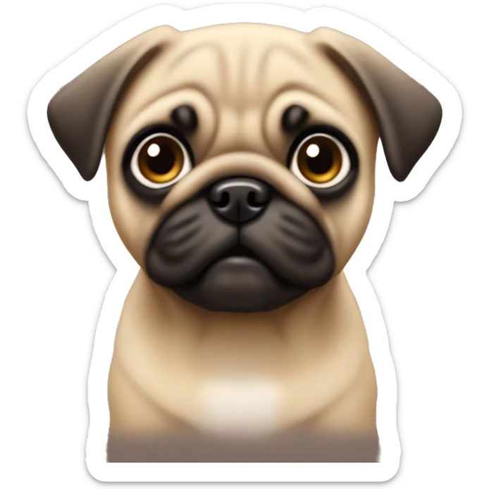 Fawn pug puppy sticker