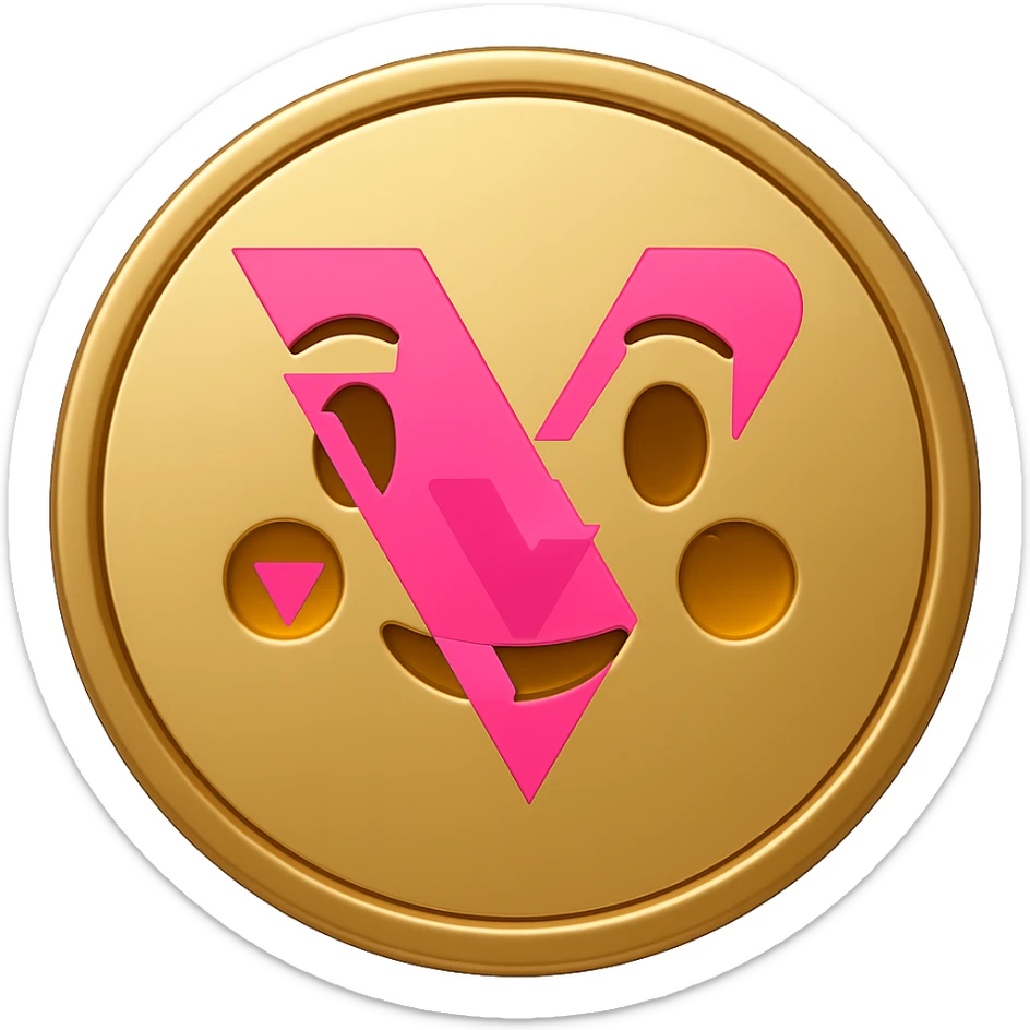 Add the provided company logo to the center of this modern digital token icon, keeping the flat emoji style with transparent background as in the original images. sticker