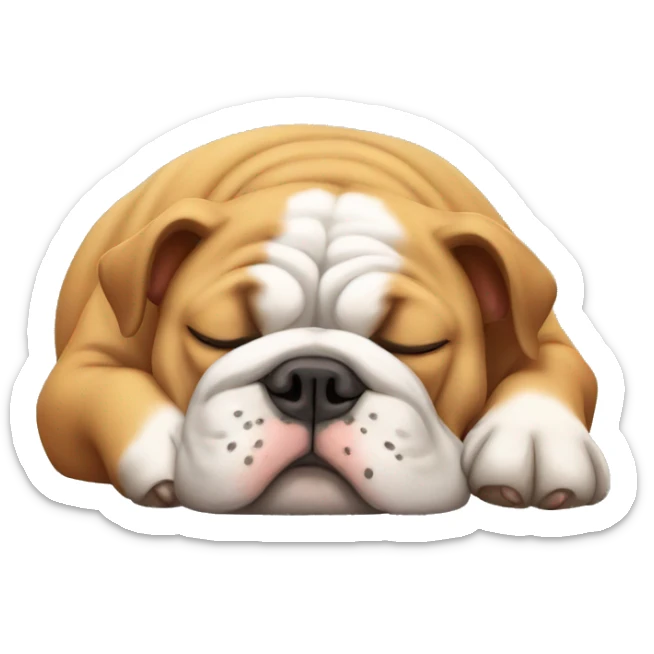 Bulldog sleeping sticker